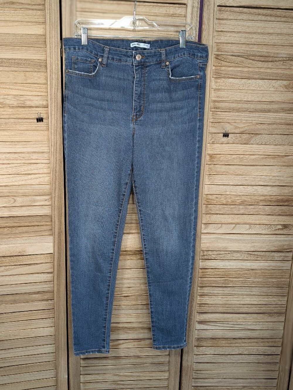 Nine West Women's High-Rise Super Skinny Jeans in Medium Blue Size 12